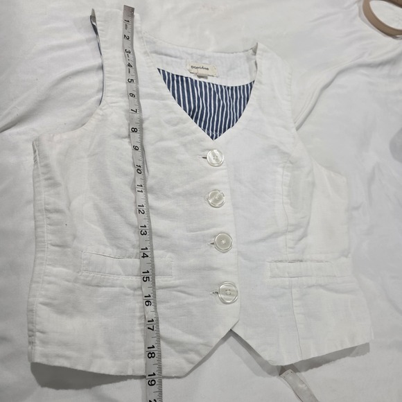 Anthropologie Porridge Womens Linen Vest Size Small White Coastal Cowgirl Beach - Picture 4 of 7